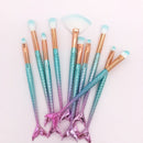 Kit 10 Pincéis de Maquiagem Sereia - MegaOfertas